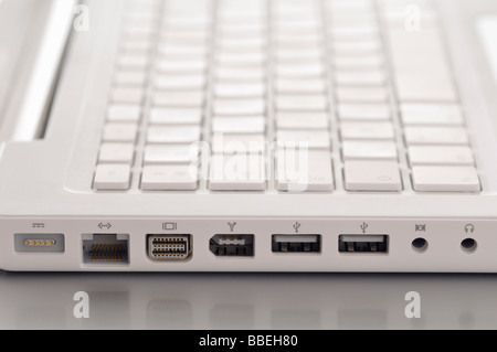 Computer Keyboard Showing Cable Ports Stock Photo