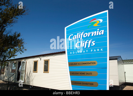 UK England Norfolk California Cliffs Caravan Park sign Stock Photo