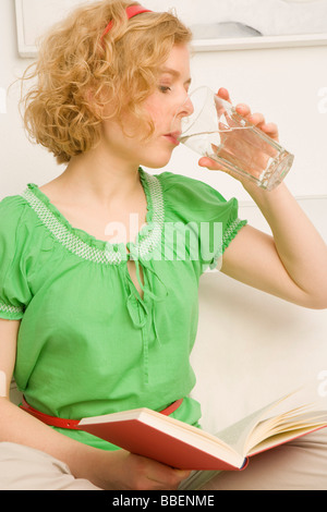 Woman Drinking Water Stock Photo