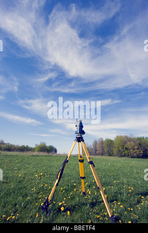 Surveying during the spring time Stock Photo