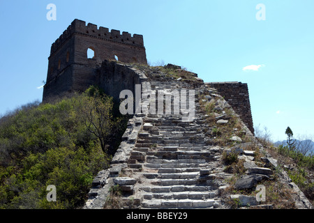 The Great Wall of China is seen between Jinshanling and Simatai. Stock Photo