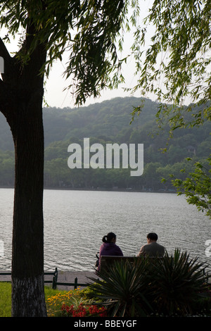 A view of West Lake is seen in Hangzhou, China Stock Photo