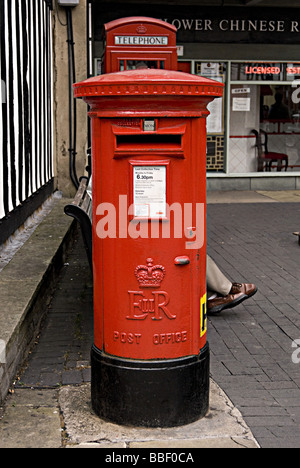 a red post box in the uk in stratford upon avon Stock Photo