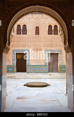 Patio del Cuarto Dorado in the Alhambra in Granada Spain Stock Photo