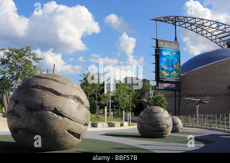 Ontario Science Centre viewed from Teluscape Outdoor Experience Area in Toronto Canada Stock Photo