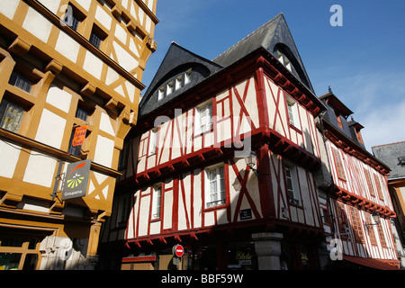 Old city center, medieval architecture, Vannes, France Stock Photo