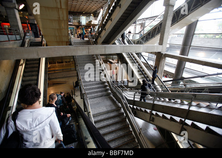 Escalators, Gare de Montparnasse, Paris Stock Photo