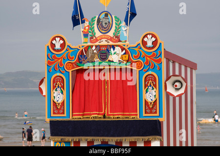 weymouth beach punch and judy show dorset summer beach holiday england uk gb Stock Photo