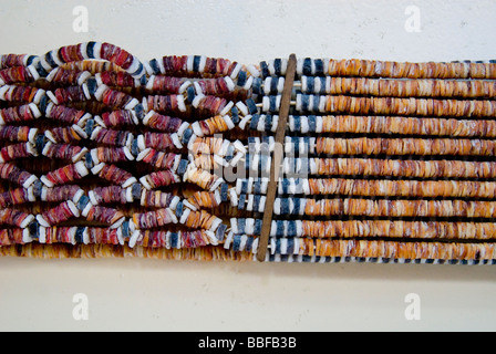 Melanesian traditional shell money displayed at Langalanga Lagoon ...