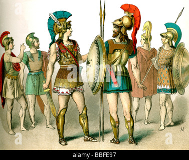 Ancient Greek Warriors Stock Photo
