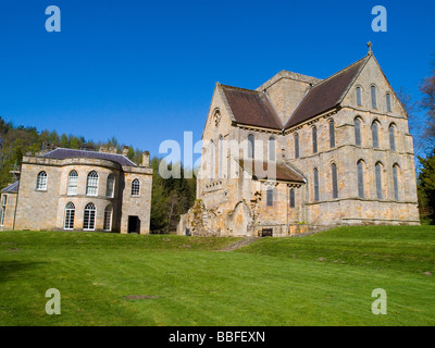 A sunny spring morning at Brinkburn Priory and Hall, near Rothbury in Northumberland England UK Stock Photo