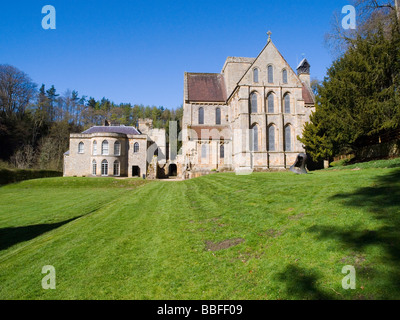 A sunny spring morning at Brinkburn Priory and Hall, near Rothbury in Northumberland England UK Stock Photo