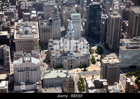 Aerial view of Philadelphia City Hall, Philadelphia, Pennsylvania, U.S.A. Stock Photo