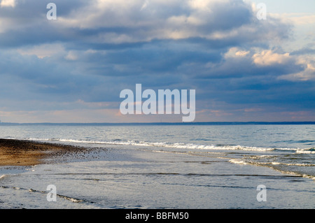 Dramatic and 'stormy sky 'over ocean at 'Sandy Neck Beach' in Sandwich and Barnstable 'Cape Cod' Massachusetts  New England. USA Stock Photo