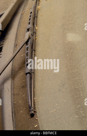 Dirty Car Windshield close up Stock Photo