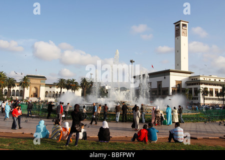 Africa, North Africa, Morocco, Casablanca, Place Mohammed V, Old Police Station Stock Photo
