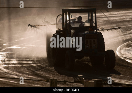 pesticide spraying sprayer tractor tractors farm farming chemical chemicals food production intensive intensively produced ferti Stock Photo