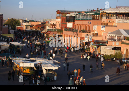 Africa, North Africa, Morocco, Marrakech, Medina, Djemaa el Fna Square Stock Photo