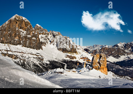 Le Cinque Torri, Dolomites, Cortina D'Ampezzo, Veneto, Italy, Dolomiti, Italian Alps, Alpi Stock Photo