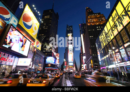 Times Square at night, Manhattan, New York City, NYC, USA, United States of America Stock Photo