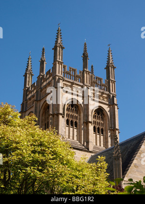 Chapel tower of Merton College, Oxford University, Oxford, England, Stock Photo