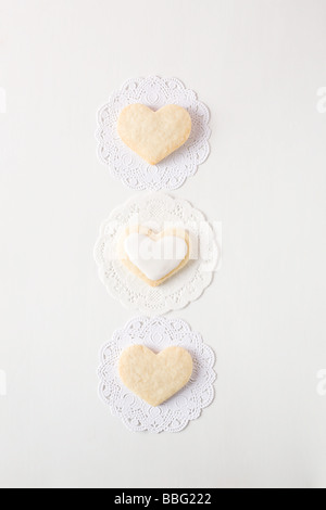 Heart shaped biscuits Stock Photo