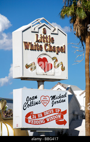 Little White Wedding Chapel Las Vegas Strip Stock Photo