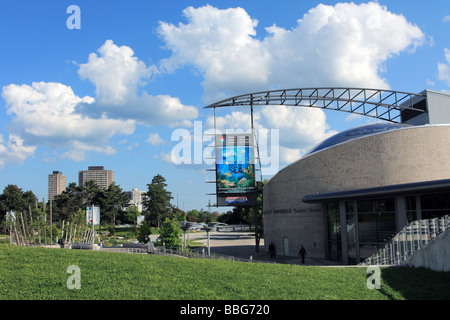 Ontario Science Centre with the water musical organs on the left side in Toronto Canada Stock Photo