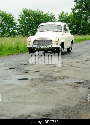 Skoda Octavia Veteran Vintage car on rural road Stock Photo