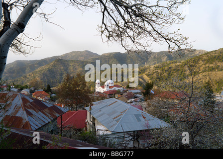 The beautiful island of Cyprus. Troodos Mountains, Village Pedoulas. Stock Photo