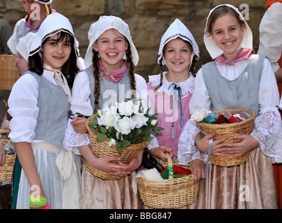 Life in the Baroque era, 18th century, children of the townspeople, Schiller Jahrhundertfest festival, Marbach am Neckar, Baden Stock Photo