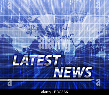 Latest breaking news newsflash splash screen announcement illustration Stock Photo