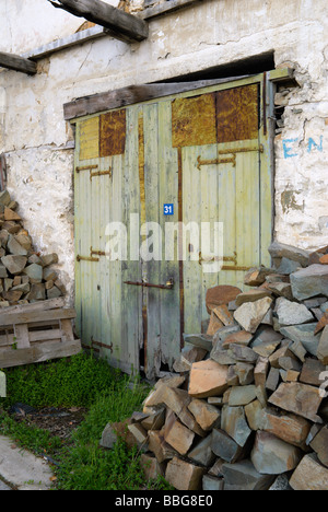 Old door. Cyprus. Troodos Mountains, Village Pedoulas. Stock Photo