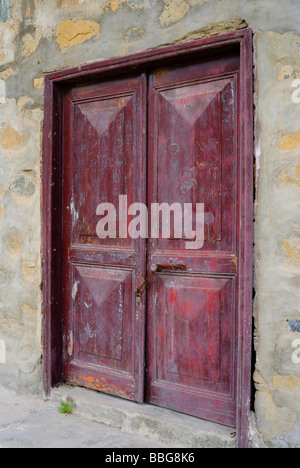 Old door. Cyprus. Troodos Mountains, Village Pedoulas. Stock Photo