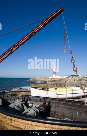 frame for lifting rowing boats out of sea Portland Bill dorset england uk gb Stock Photo