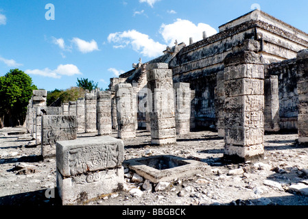 Group of a Thousand Columns, in Chichen Itza, Yucatan, Mexico, Central America Stock Photo