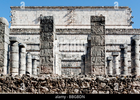 Group of a Thousand Columns, in Chichen Itza, Yucatan, Mexico, Central America Stock Photo