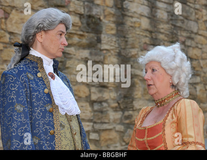 Life in the Baroque period of the 18th Century, couple in Venetian clothes, Schiller Jahrhundertfest century festival, Marbach  Stock Photo