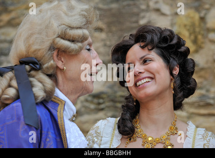 Life in the Baroque period of the 18th Century, couple in Venetian clothes, Schiller Jahrhundertfest century festival, Marbach  Stock Photo