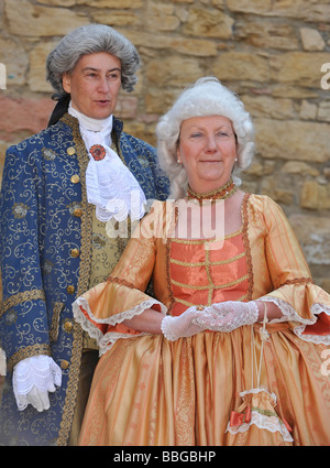 Life in the Baroque period of the 18th Century, couple in Venetian clothes, Schiller Jahrhundertfest century festival, Marbach  Stock Photo