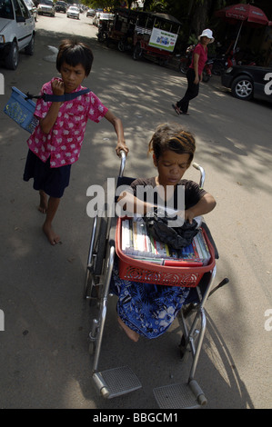 Cambodian beggars in Phnom Penh, Cambodia Stock Photo