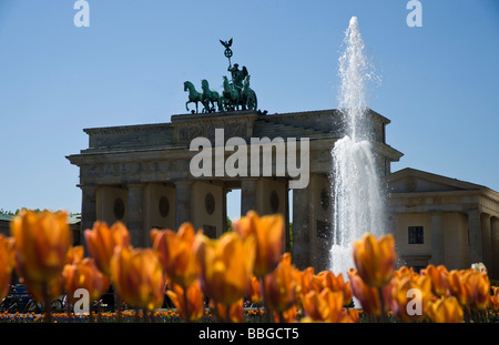 Pariser Platz square with Brandenburg Gate, Berlin-Mitte district, Berlin, Germany, Europe Stock Photo