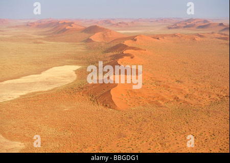 Sand dunes at Kuiseb, aerial picture, Namibia, Africa Stock Photo