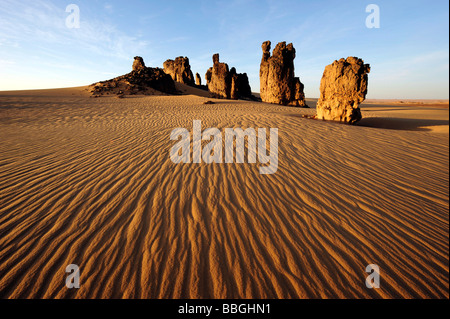 rockformation in desert, Algeria, Sahara Stock Photo