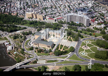 Aerial View of Philadelphia Art Museum in Philadelphia, Pennsylvania, U.S.A. Stock Photo