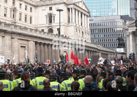 Metropolitan Police at G20 Protests in London on 2nd May 2009 England UK Stock Photo