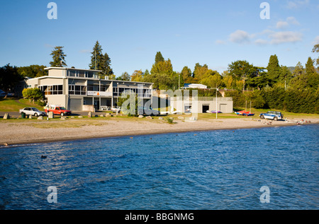 Lake Taupo Yacht Club North Island New Zealand Stock Photo