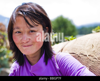 Bhutanese young girl - Bhutan Stock Photo