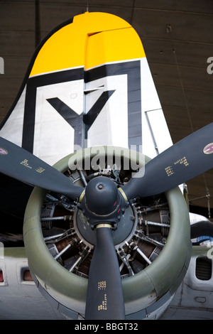 Imperial War Museum in Duxford Cambridge containing a huge selection of the worlds aircraft and also a working airstrip, England Stock Photo