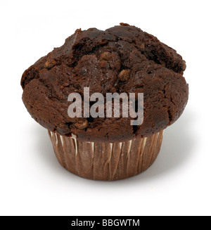 Chocolate Muffin cut out on a white background Stock Photo